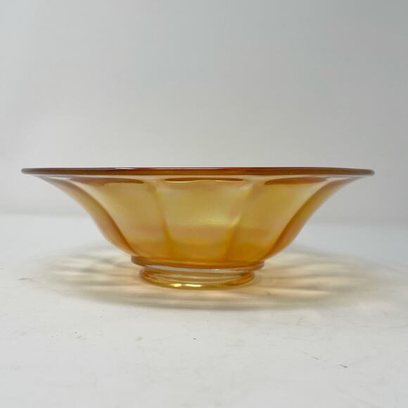 Vintage Marigold Depression Carnival Glass Shallow Bowl - Picture 3 of 7